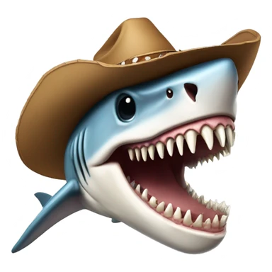 shark skull with cowboy hat sticker