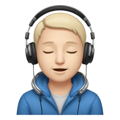 someone listing to music using headphones and closed his eyes and he is full of enjoyment sticker