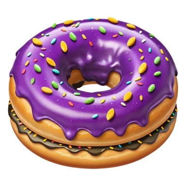 Donut with eggplant through it sticker