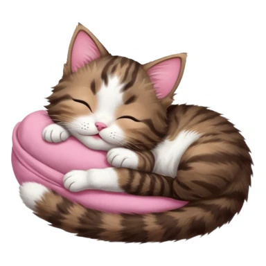 dark brown tabby and white kitten sleeping whilst in funny positions stretched out and  upside down sticker