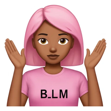 Pink teeshirt written BLM sticker