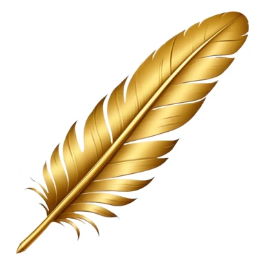 3D perspective writing premium golden ink feather sticker