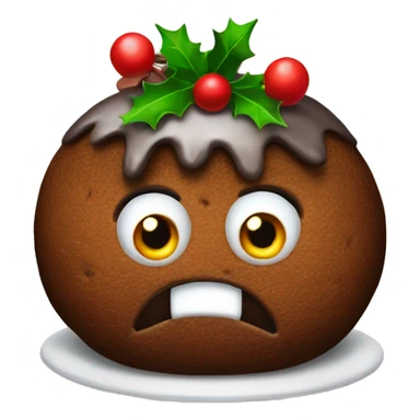 Christmas pudding with eyes sticker