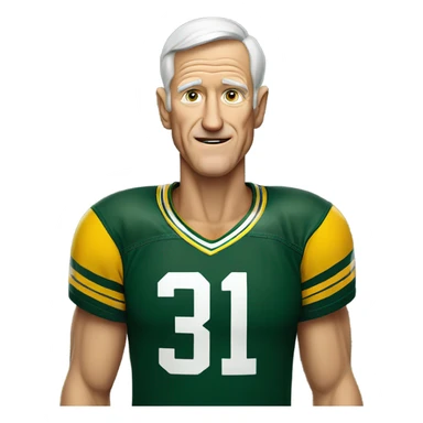 Older skinny white guy with greenbay packers shirt  sticker