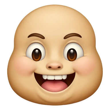 Fat emoji face with stupid look on its face, smiling with one front buck tooth. Not like one tooth missing but as if just one had grown instead of two sticker