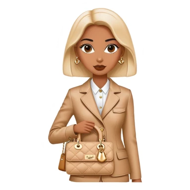 Woman dressed up in Dior Bar jacket carrying a Lady Dior bag sticker