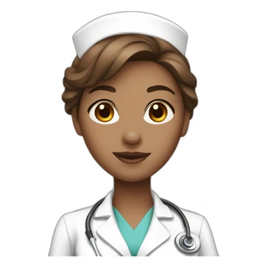 sexy nurse white skin brown hair sticker