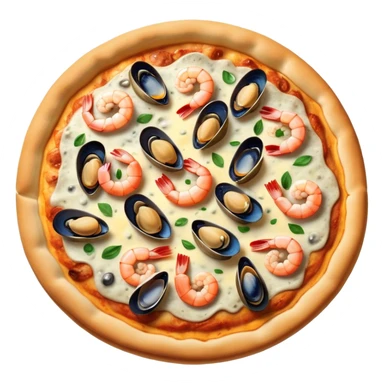 seafood pizza with shrimp, mussels, and clams sticker