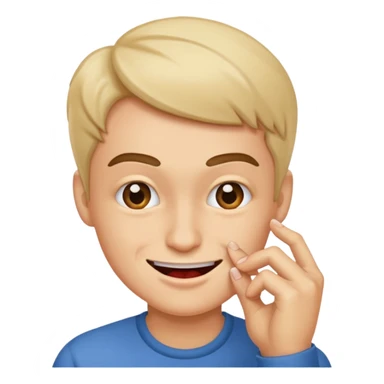 Smirking, biting fingernail sticker