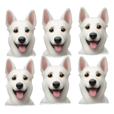 three white shepherds sticker