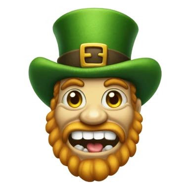 Leprechaun with laughably small eyes and an open mouth with crooked teeth. Just one yellow skin. Eyes more crossed. Whole body cross the eyes. Small beady eyes sticker