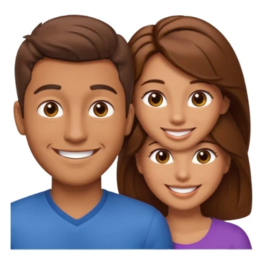 Un trouple : deux hommes  et une femme qui sont amoureux  , ils sont tous blanc et brun  sticker