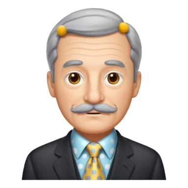 Grandpa with gray mustache & polka-dot tie sticker
