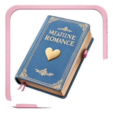 an old vintage romance book with an old cover in light pink and denim blue sticker