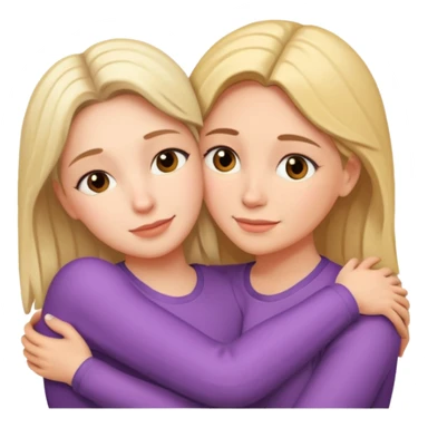 Mom and daughter hugging  sticker