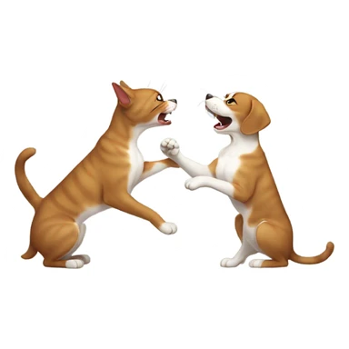 Cat slapping dog sticker