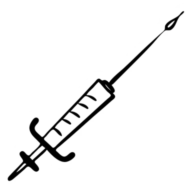 A medical syringe with needle, simple and recognizable icon for healthcare sticker