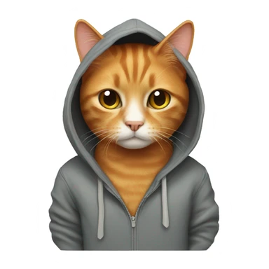 Ginger cat wearing a hoodie  sticker