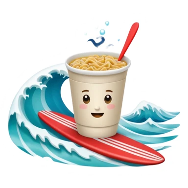 Cup noodle on the surfboard sticker