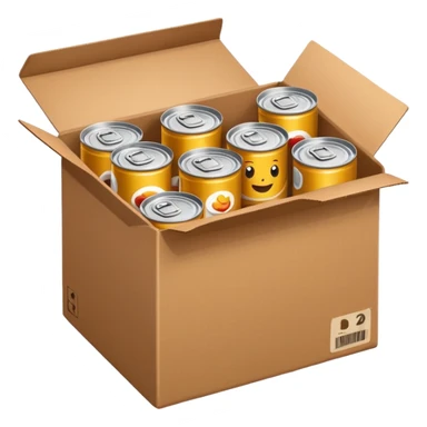 canned food in a box sticker