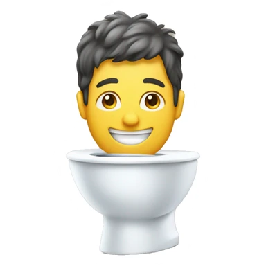 A mans head sticking out of a toilet while smiling sticker