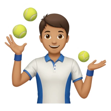The juggler is tossing two tennis balls sticker