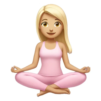 Blonde girl doing yoga with light pink outfit sticker