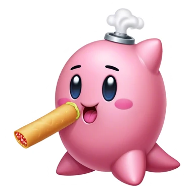 Kirby inhaling food like a vaccum sticker
