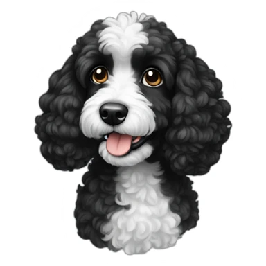 black-and-white-doodle-cokapoo sticker