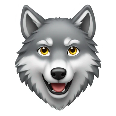 Face of Grey Wolf say hi sticker