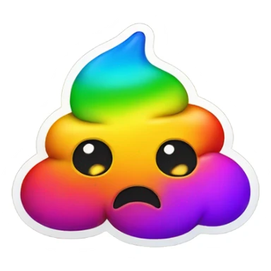 Rainbow poop emoji sticker