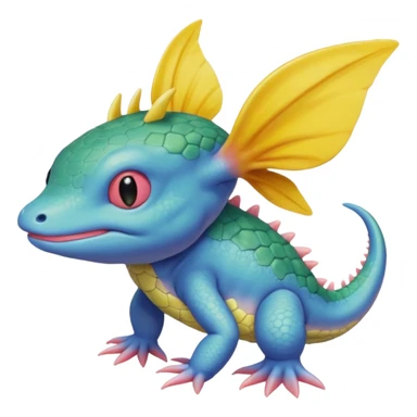 Cute Reptilian-Axolotl-Mudkip-Digimon-Fakémon-dragon sticker