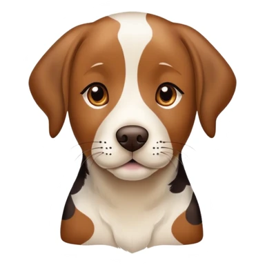 spotted brown Labrador retriever with calico pattern, friendly face sticker