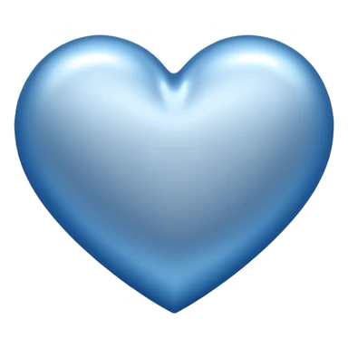 heart with a metallic silver-blue finish sticker