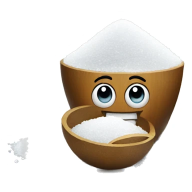 Happy emoji with a pile of salt sticker