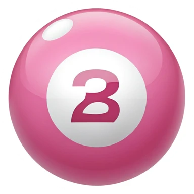 pink billiard ball with the number 23 inside a white circle sticker