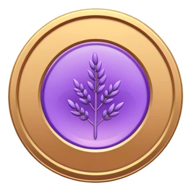 I need you to recreate this image exactly as is but make the color of the coin a ver light purple hue give me three options with different hues of purple sticker