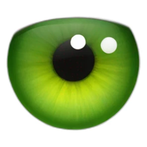 green eye with robotic lawnmower in pupils reflection sticker