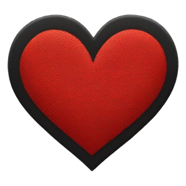 Create a heart emoji that is split right in the middle and it has two colour , left half in black colour and right half in red colour.  sticker