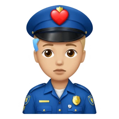 Corazón roto tipo policia sticker