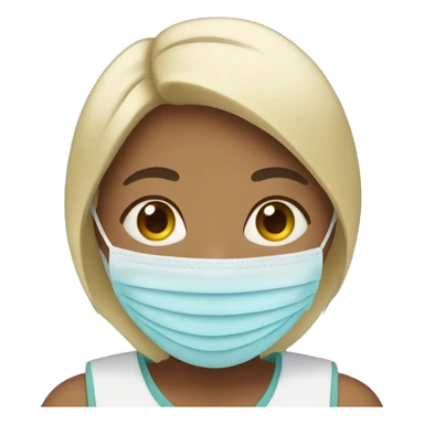 A girl wearing a face mask sticker