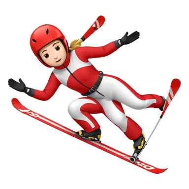 Skier falling sticker