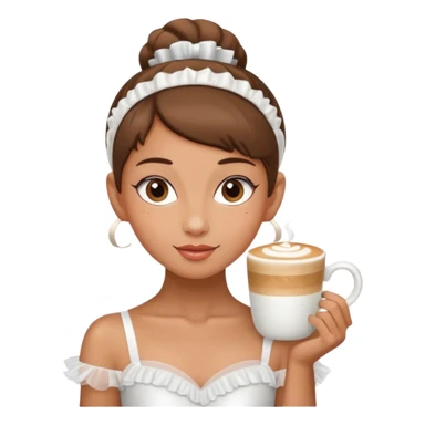 give me a ballerina with a cappuccino mug as her head sticker