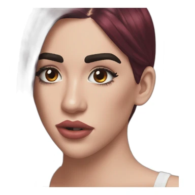 Dua Lipa with dark red hair sticker