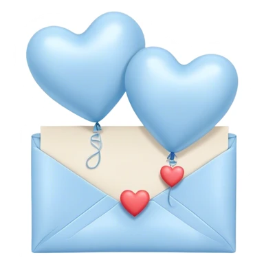 navy love letter in pastel blue and perl heart-shaped balloons sticker