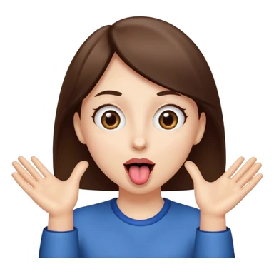 face with tongue out, hands to the side, wide eyes, excited emoji sticker