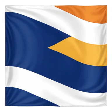 A flag whit darkblue, blue, white, yellow and orange and has 5 stripes white in the middle, blue in next to white left, yellow next to white right, orange next to yellow right, dark blue next to blue left sticker