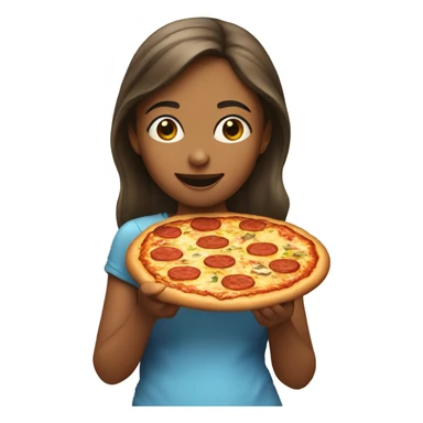 A girl eating pizza sticker