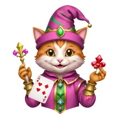 court jester cat medieval, poker card ace, pink sticker