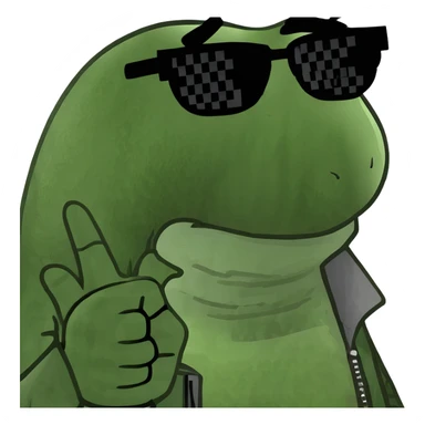 Character Sticking up the middle finger ￼ sticker